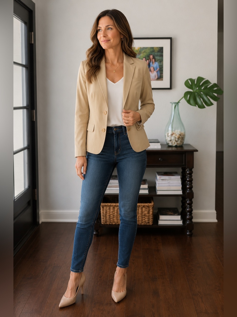 Banana Republic Women's Tan Single-Breasted Blazer